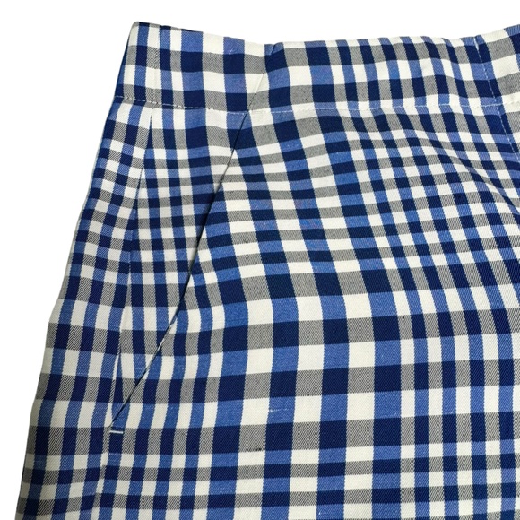 Theory Linen-Blend Checked Shorts NWOT 0 - Picture 6 of 13